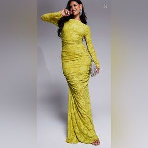 ASOS Devore long sleeve rusched dress